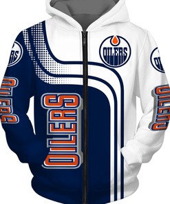 Edmonton Oilers Zipper Hoodie Zip Hoodie Pullover Gift for Fans