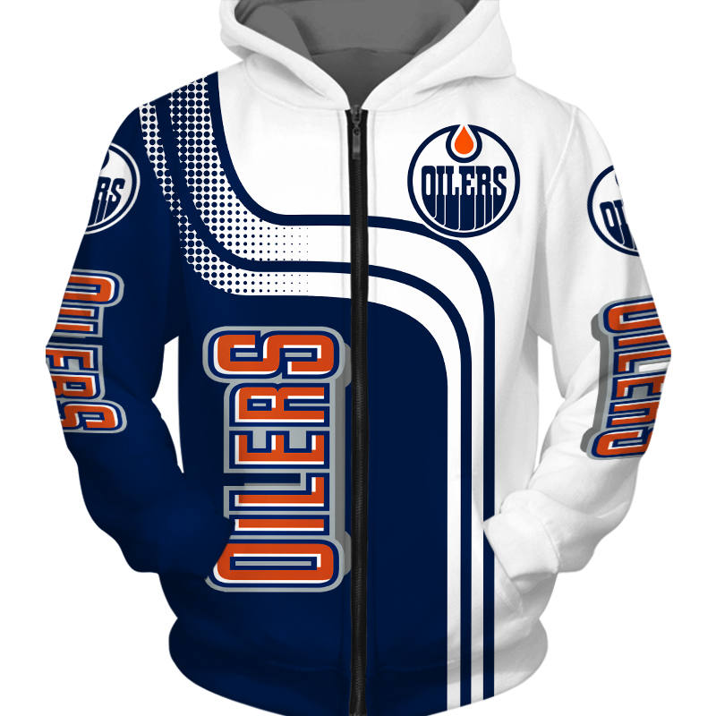 Edmonton Oilers Zipper Hoodie Zip Hoodie Pullover Gift for Fans