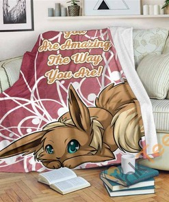 Eevee Amazing Love Quote Sherpa Fleece Blanket Gifts for Family, for Couple