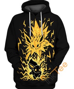 Eevee And Jolteon Pokemon Hoodie 3D