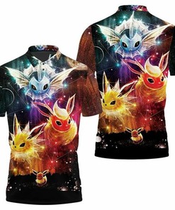 Eevee Jolteon Flareon Vaporeon 3d 3D All Over Print Polo Shirt