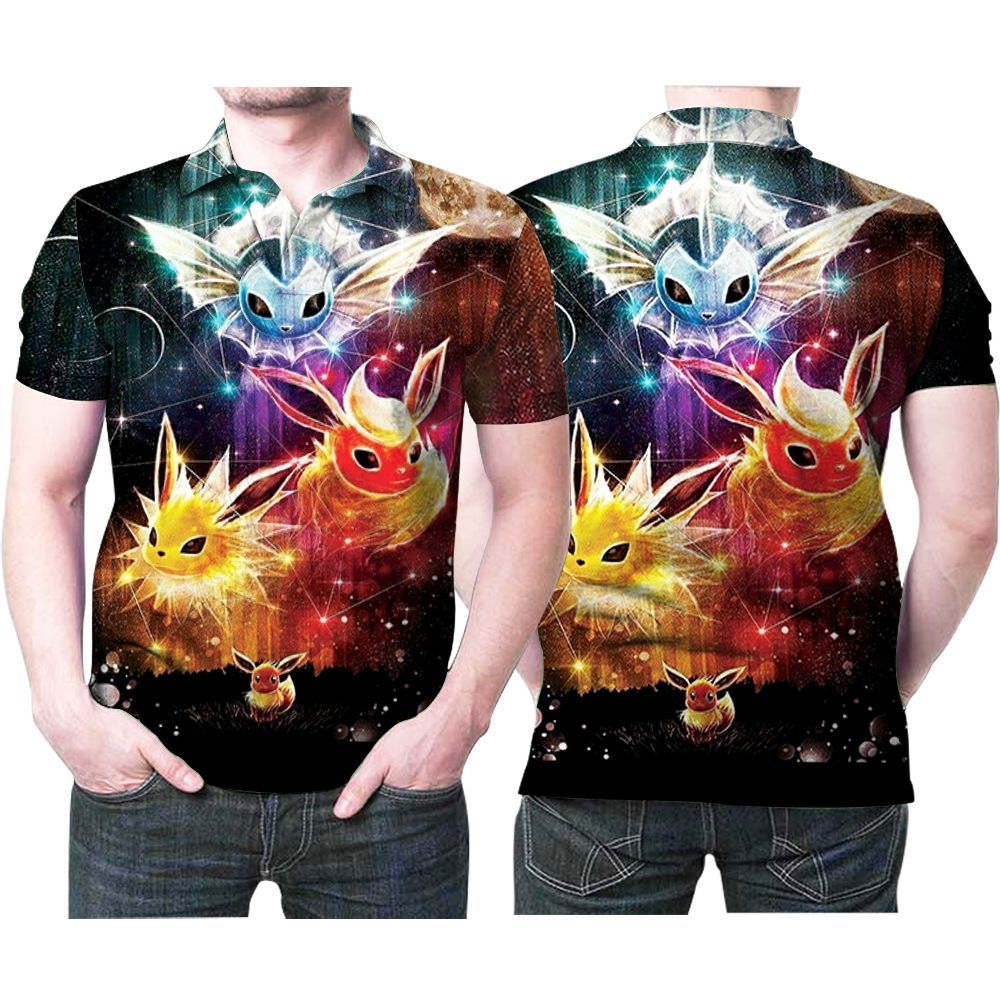 Eevee Jolteon Flareon Vaporeon 3d Polo Shirt All Over Print Shirt 3d T-shirt
