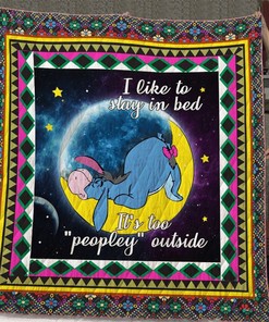 Eeyore I'd Like To Stay In Bed Quilt Blanket