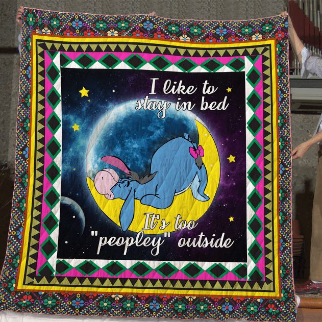 Eeyore I'd Like To Stay In Bed Quilt Blanket
