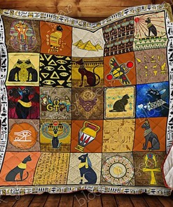 Egyptian Cat Cat Quilt Blanket Bedding Set for Home Décor