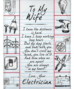 Electrician's Wife You Are Always In My Heart Blanket For Wife Girlfriend Her Birthday
