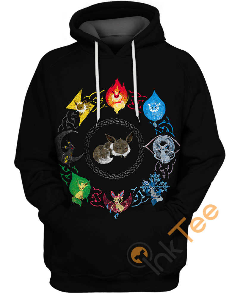 Elemental Circle Pokemon Hoodie 3D