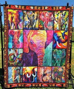 Elephant 2 Quilt Blanket Bedding Set