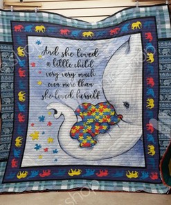 Elephant Autism And She A Little Child y MucMore Than She Herself Quilt Blanket Bedding Set