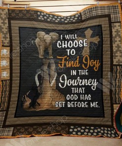 Elephant I Will Choose To Find Joy Elephant Quilt Blanket
