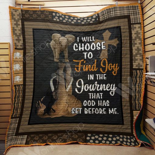 Elephant I Will Choose To Find Joy Elephant Quilt Blanket Bedding Set