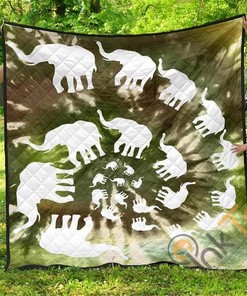 Elephant Military Color Premium Quilt Blanket And Bedding Set