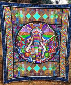 Elephant Quilt Blanket Bedding Set With Pilliwcase Option