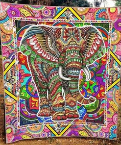 Elephant Quilt Blanket Bedding Set With Pilliwcases Option