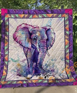 Elephant Quilt Blanket Bedding Set With Pilliwcases Option Ver2