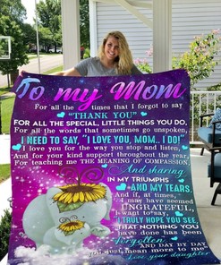 Elephant To My Mom Thank You For All The Special Little Things You Do Fleece Blanket For Mom From Daughter