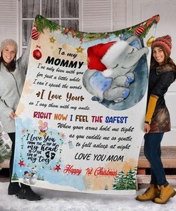 Elephant To My Mommy I've Only Been With You Blanket For Mom Happy 1st Christmas80