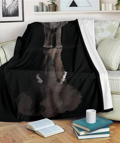 Elephant Water Reflection Sherpa Fleece Blanket Gifts for Family, for Couple