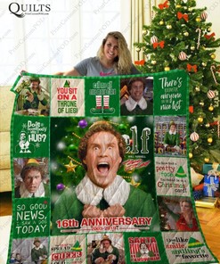 Elf Christmas 16th Anni Quotes Collection Quilt Blanket Bedding Set