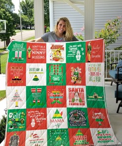 Elf Christmas Poster Quilt Blanket Bedding Set