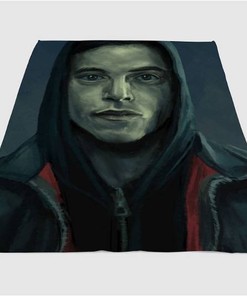 Elliot Alderson Painting Sherpa Fleece Blanket Gifts for Family, for Couple