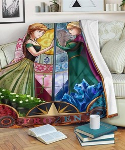 Elsa Anna Princess Frozen Sherpa Fleece Blanket Gifts for Family, for Couple