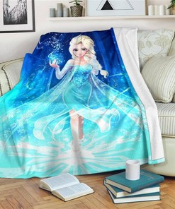 Elsa Princess Frozen 2019 Sherpa Fleece Blanket Gifts for Family, for Couple