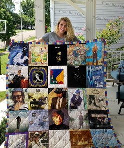 Elton John Albums Poster Collection Quilt Blanket