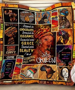 Embrace Your Inner Strength with Customizable Melanin Queen Quilt Blanket Bedding Set