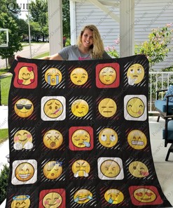 Emojis Funny Quilt Blanket Bedding Set for Home Décor