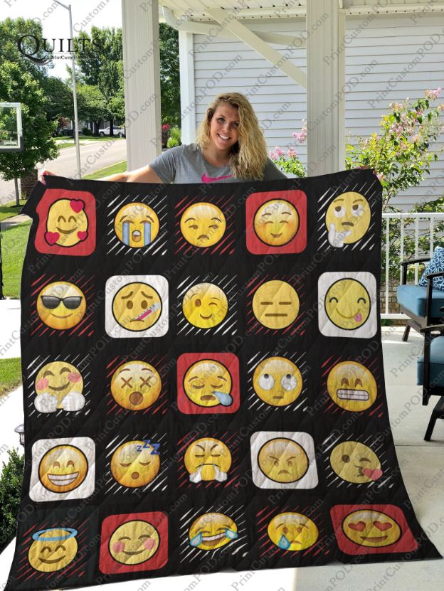Emojis Funny Quilt Blanket Bedding Set for Home Décor