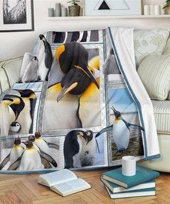 Emperor Penguin Penguin Lover Sherpa Fleece Blanket Gifts for Family, for Couple