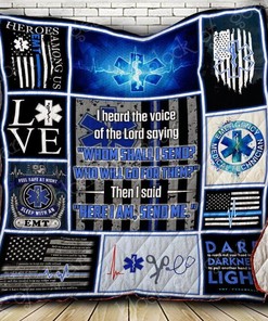 Emt Paramedic Thin White Line Quilt Blanket Bedding Set