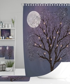 Enchanted Tree Shower Curtain Optional Add Bath Mats, Towels