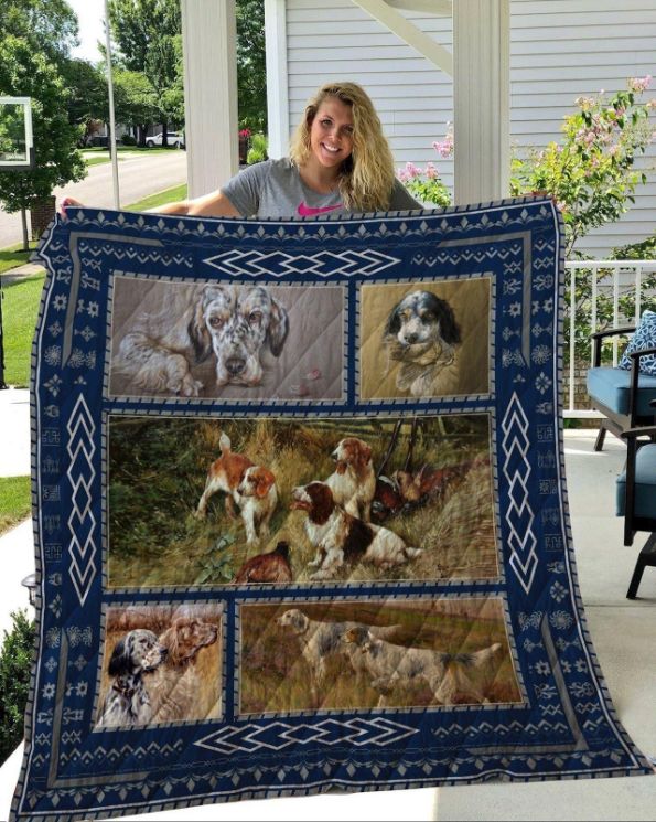 English Setter Play With Friends Quilt Blanket Bedding Set