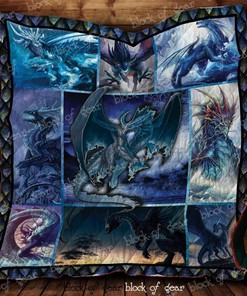 Epic Blue Dragon Quilt Blanket Bedding Set D1368