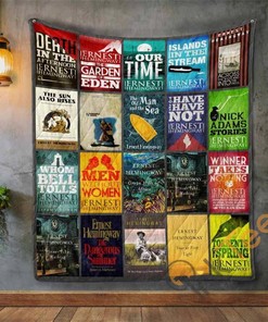 Ernest Hemingway Books Quilt Blanket Bedding Set