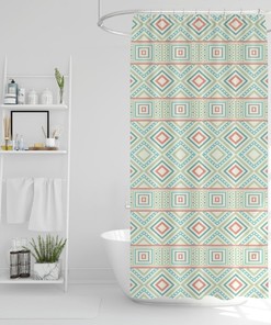 Ethnic Pattern Shower Curtain, Aztec Bath Decor, Bohemian Bath Curtain, Tribal Shower Curtain, Gift For Bathroom, Boho Interior Design
