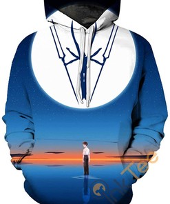 Evangelion Print Cosplay With Front Pocket Sport All Over Print Hoodie 3D 3