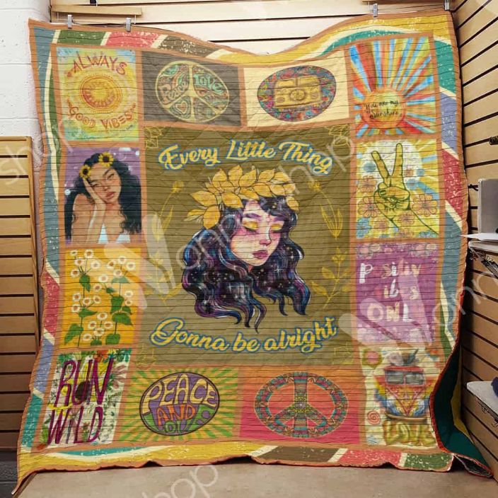 Every Little Thing Gonna Be Alright Hippie Quilt Blanket Bedding Set