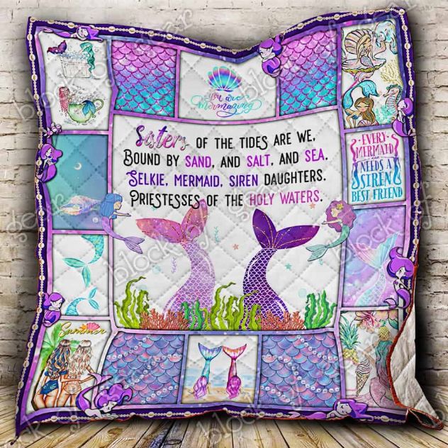 Every Mermaid Need A Siren Best Friend Great Quilt Blanket Bedding Set