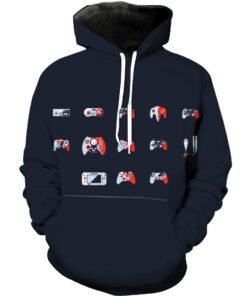 Evolution Of The Game Controller Nintendo Playstation Xbox Hoodie 3D