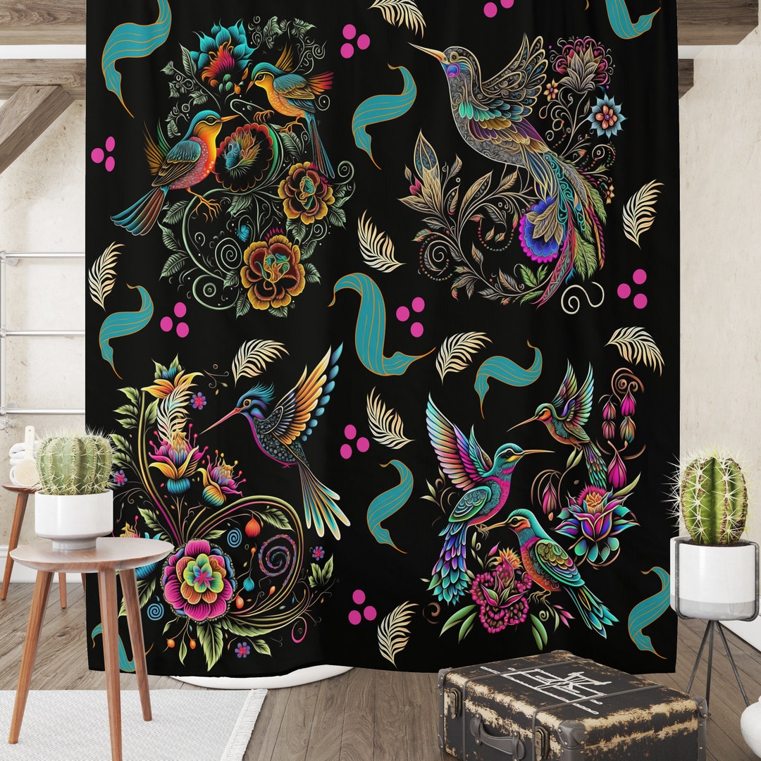 Exotic Birds Shower Curtain Optional Towels And Mat