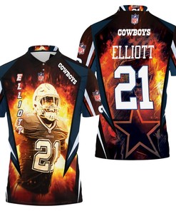 Ezekiel Elliott 21 Dallas Cowboys3d Polo Shirt All Over Print Shirt 3d T-shirt