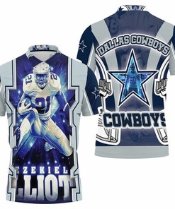 Ezekiel Elliott #21 Nfc East Division Champions Super Bowl 2021 Dallas Cowboys 3D All Over Print Polo Shirt