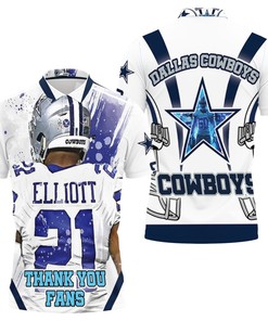 Ezekiel Elliott #21 Nfc East Division Champions Super Bowl 2021 Dallas Cowboys Thank You Fans Polo Shirt All Over Print Shirt 3d T-shirt