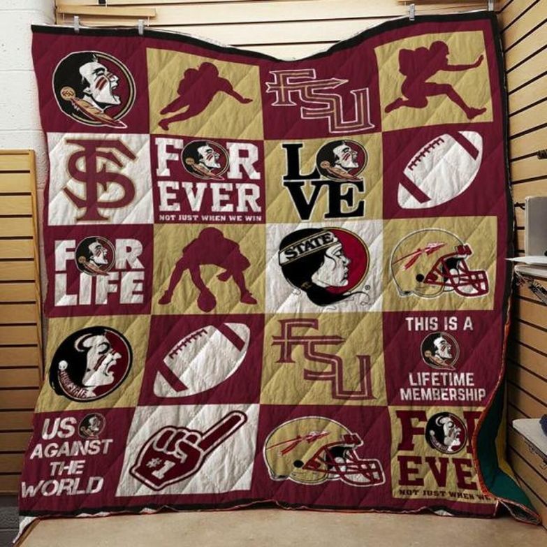 FSU For Life Ncaa Florida State Seminoles Collected Quilt Blanket Bedding Set