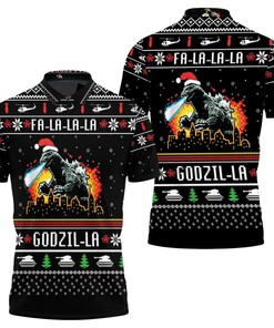 Fa La La Godzi La Godzila Christmas 3d Polo Shirt Jersey All Over Print Shirt 3d T-shirt