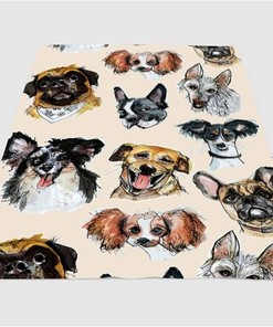 Face Of Dogs Sherpa Fleece Blanket Gifts for Family, for Couple