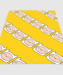 Face Of Finn Pattern Adventure Time Sherpa Fleece Blanket Gifts for Family, for Couple